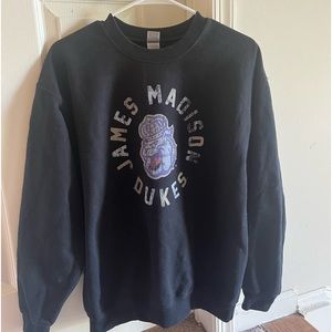 Black James Madison Dukes crew neck, Size: Medium